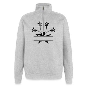 Shining star - Quarter-Zip Sweatshirt - heather grey - Front - AI Model Female 172 light (172cm) & AI Model Male 178 dark (178cm)