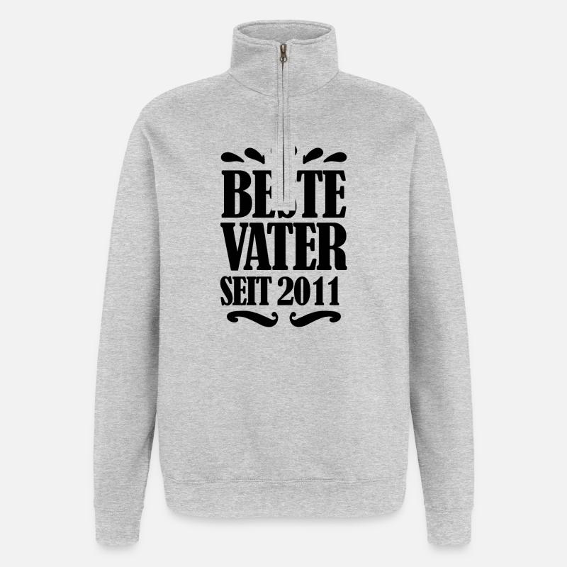 Bester Vater seit 2011 - Quarter-Zip-Sweatshirt - Grau meliert