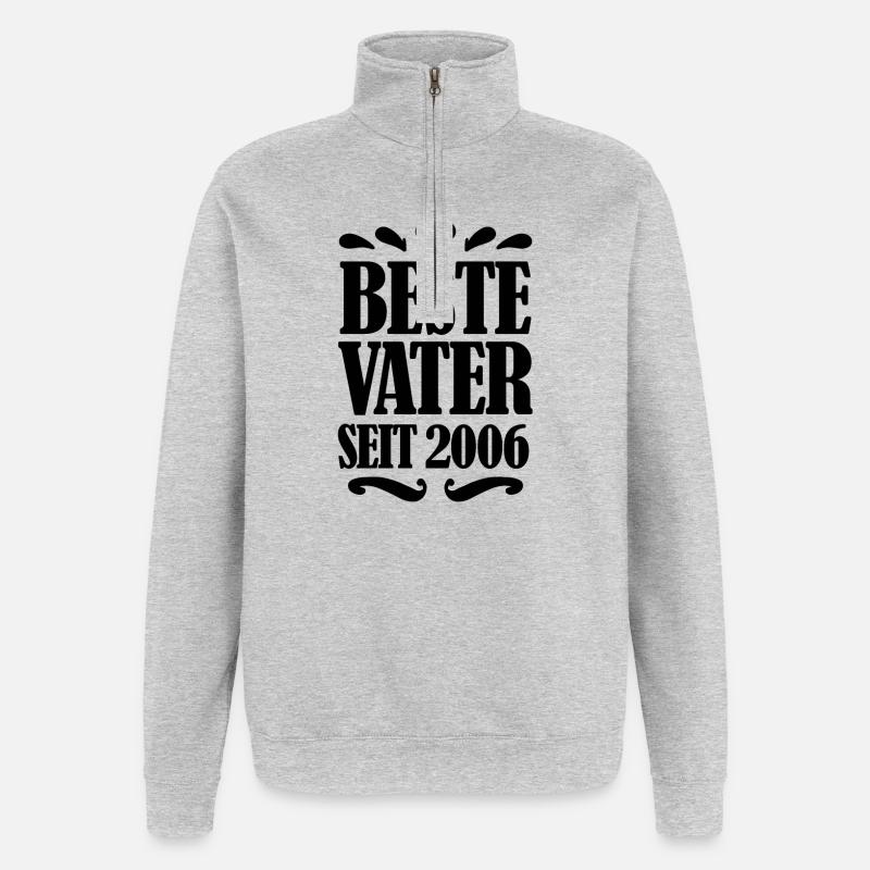 Bester Vater seit 2006 - Quarter-Zip-Sweatshirt - Grau meliert