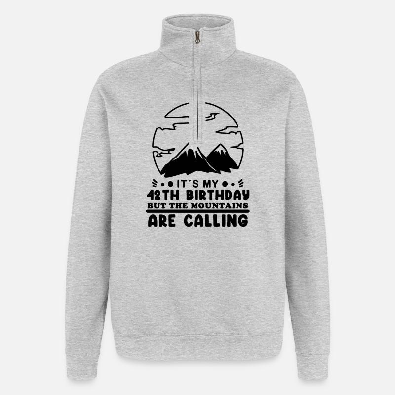 42 Jahre alt Geschenk - Quarter-Zip-Sweatshirt - Grau meliert