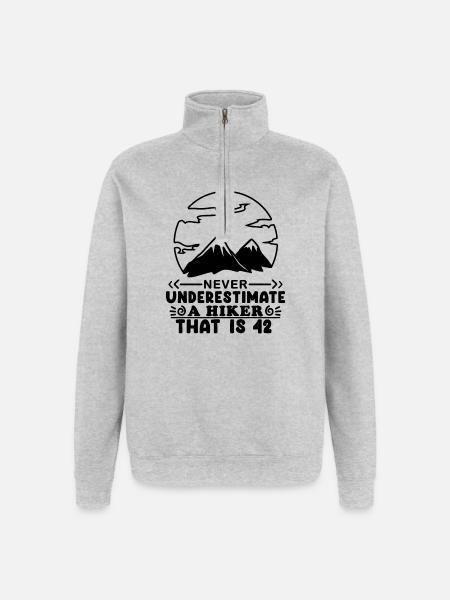 42e anniversaire cadeau 42 ans - Sweat à zip 1/4 - gris chiné