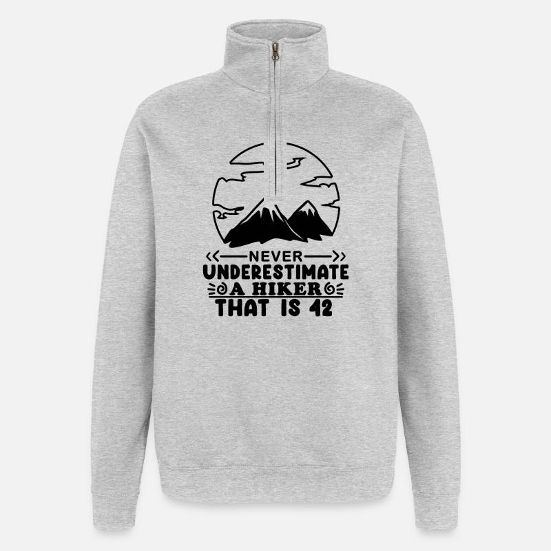 42e anniversaire cadeau 42 ans - Sweat à zip 1/4 - gris chiné
