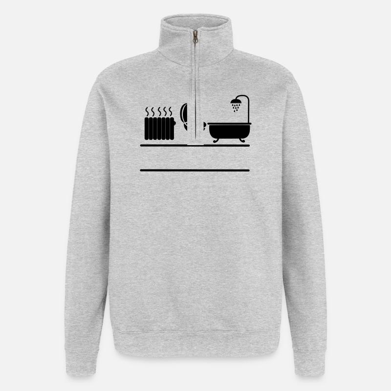 Chauffage sanitaire, baignoire et WC WC - Sweat à zip 1/4 - gris chiné
