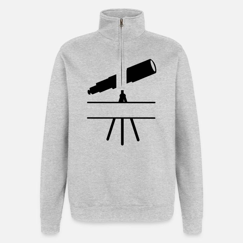 Teleskop-Schattenbild mit Leerzeichen oder Balken - Quarter-Zip-Sweatshirt - Grau meliert