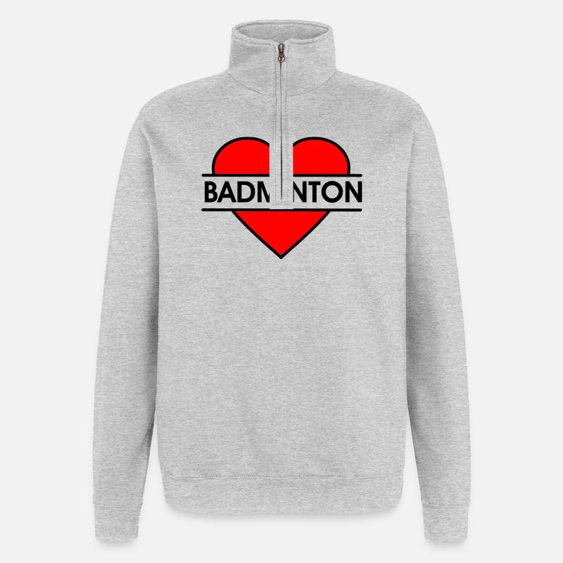 Badminton 35 - Sweat à zip 1/4 - gris chiné