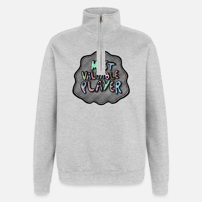 Most Valuable Player Doodle - Quarter-Zip-Sweatshirt - Grau meliert