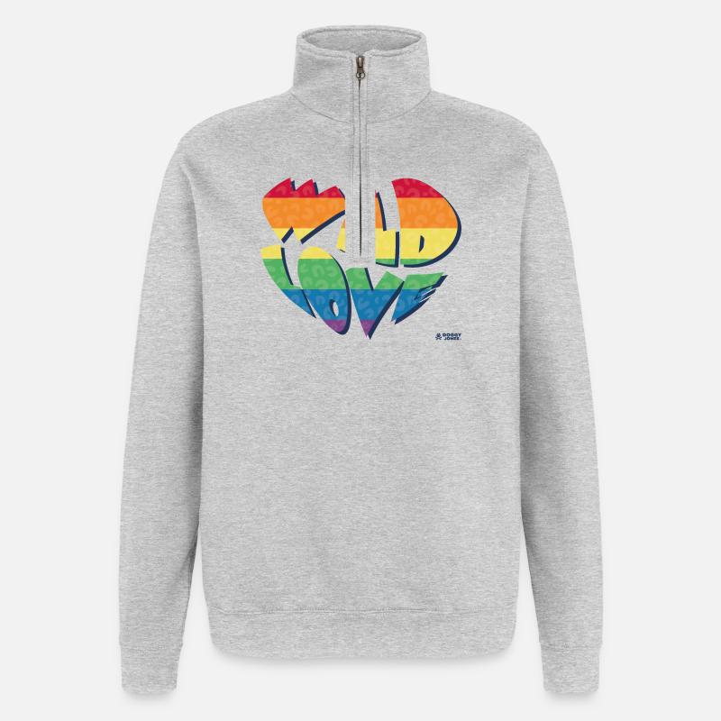 Wilde Liebe - Quarter-Zip-Sweatshirt - Grau meliert