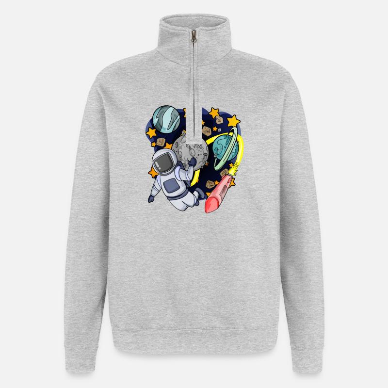 Astronaut in space - Quarter-Zip Sweatshirt - heather grey
