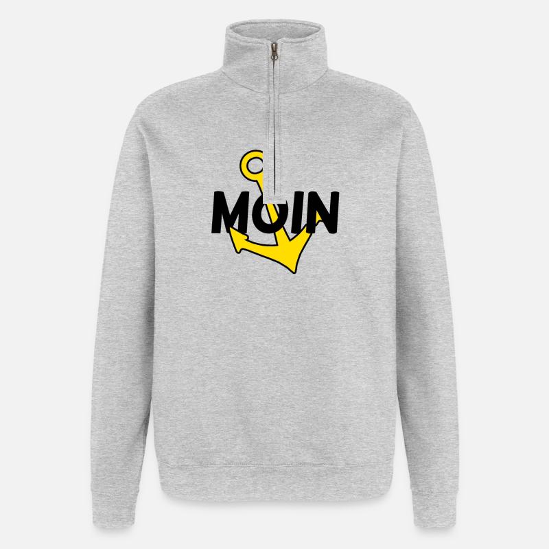 Anker Moin - Quarter-Zip-Sweatshirt - Grau meliert