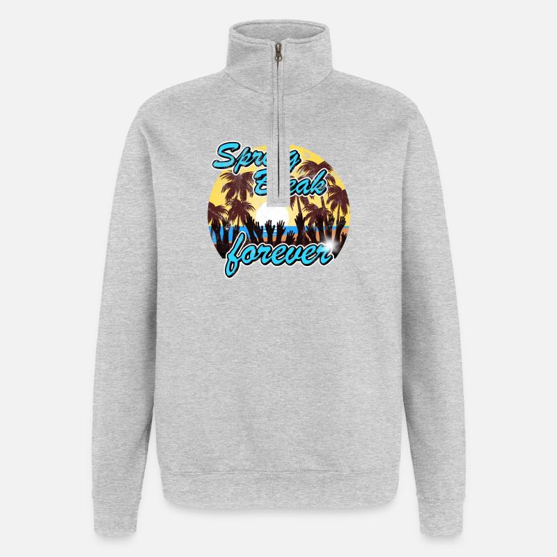 Spring Break forever - Quarter-Zip Sweatshirt - heather grey