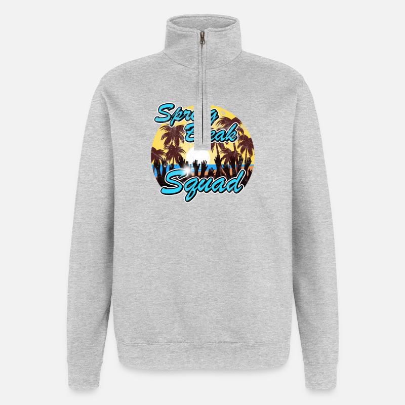 Spring Break Squad - Quarter-Zip-Sweatshirt - Grau meliert