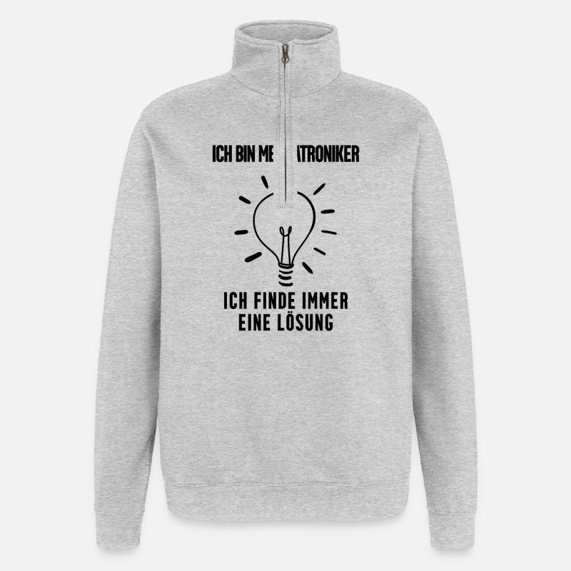 Mechatroniker Geschenk - Quarter-Zip-Sweatshirt - Grau meliert
