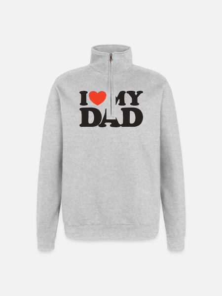 I love my Dad Heart Shirt - Quarter-Zip Sweatshirt - heather grey