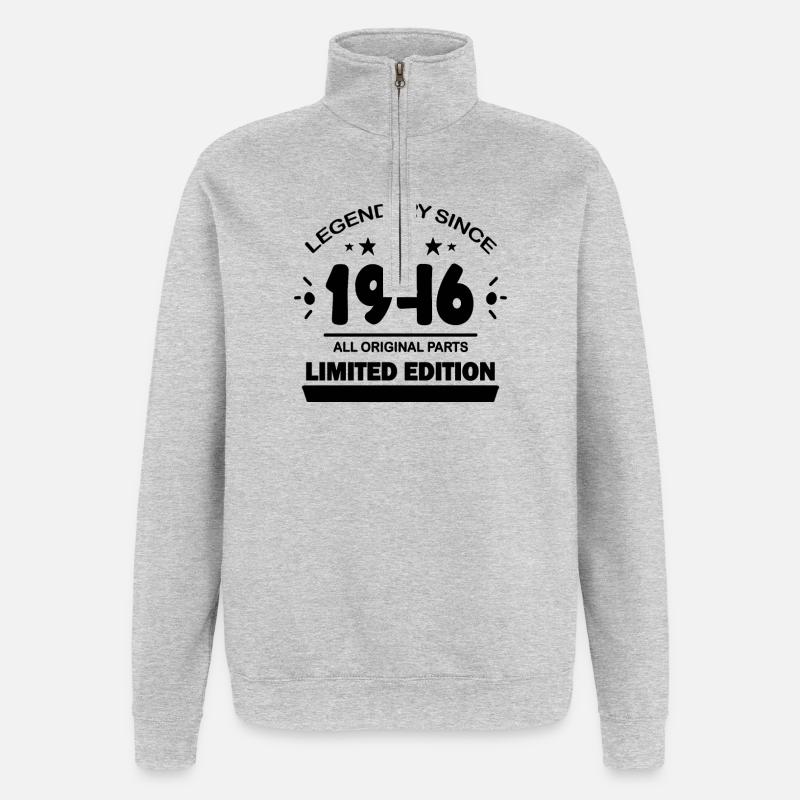 1946 - Born 1946 - Quarter-Zip Sweatshirt - heather grey