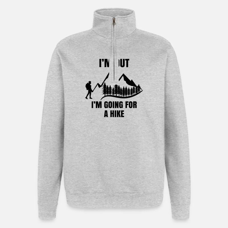 Klettern Wanderer Statement Wandern Berggipfel - Quarter-Zip-Sweatshirt - Grau meliert