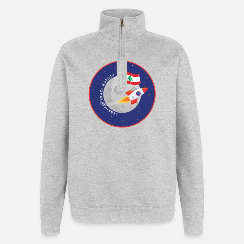 Agence spatiale libanaise - Sweat à zip 1/4 - gris chiné