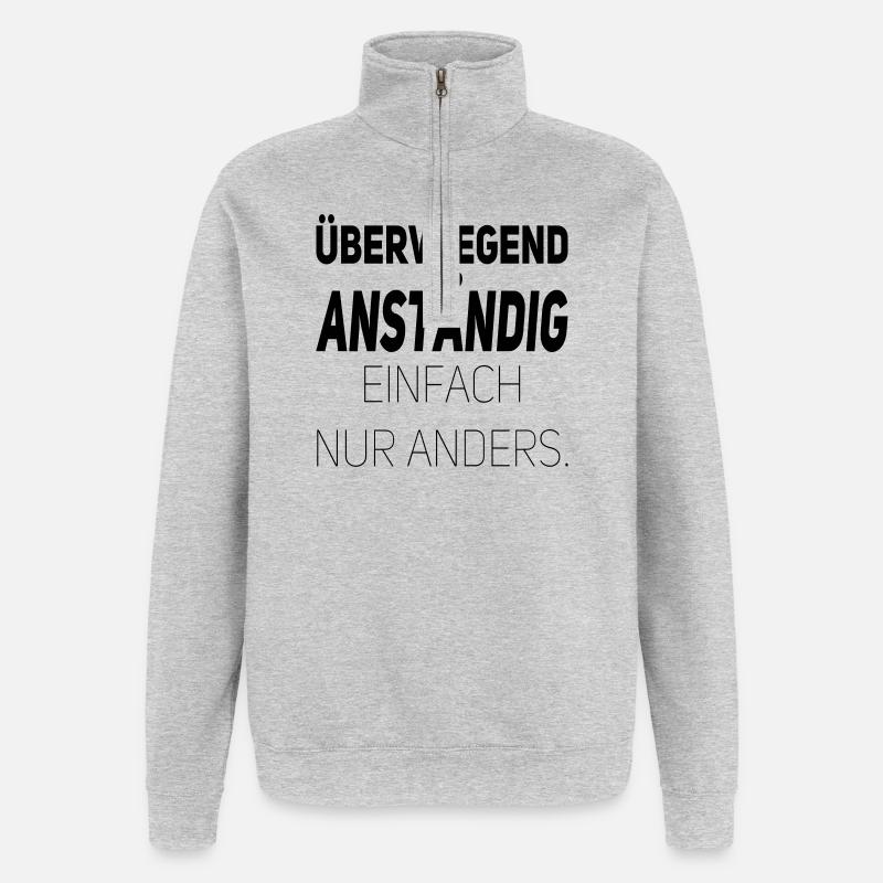 Anständig einfach nur anders - Quarter-Zip-Sweatshirt - Grau meliert