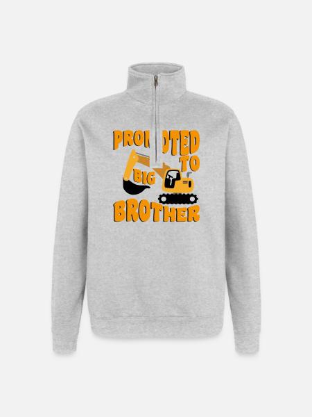 Forfremmet til storebror bliver storebror - Sweatshirt med 1/4 lynlås - grå meleret