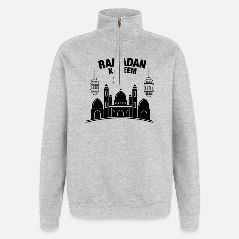 Ramadan Kareem Lichter - Quarter-Zip-Sweatshirt - Grau meliert