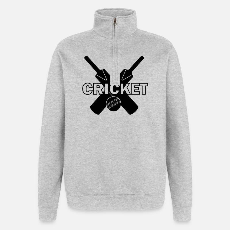 Cricket-Logo mit Text CRICKET - Quarter-Zip-Sweatshirt - Grau meliert
