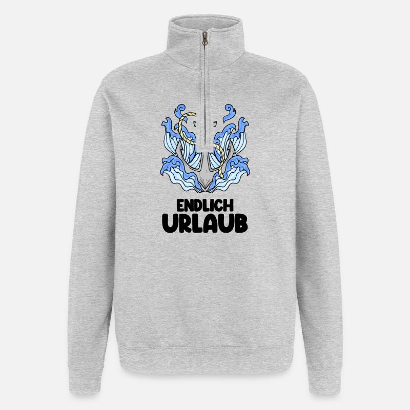 Urlaub Anker Nordsee - Quarter-Zip-Sweatshirt - Grau meliert