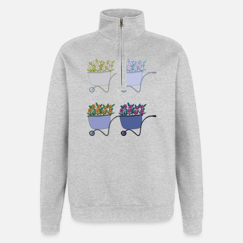 Wheelbarrows 4-fold - Quarter-Zip Sweatshirt - heather grey