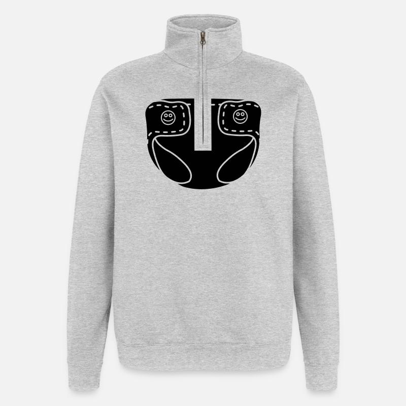 Couche bébé - Sweat à zip 1/4 - gris chiné