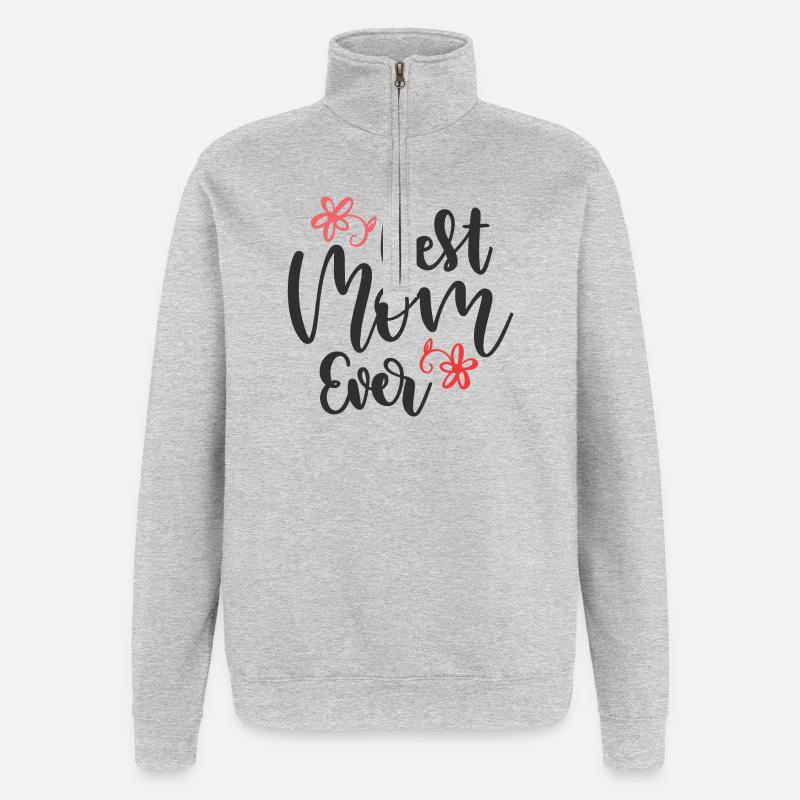 Beste Mutter aller Zeiten - Quarter-Zip-Sweatshirt - Grau meliert