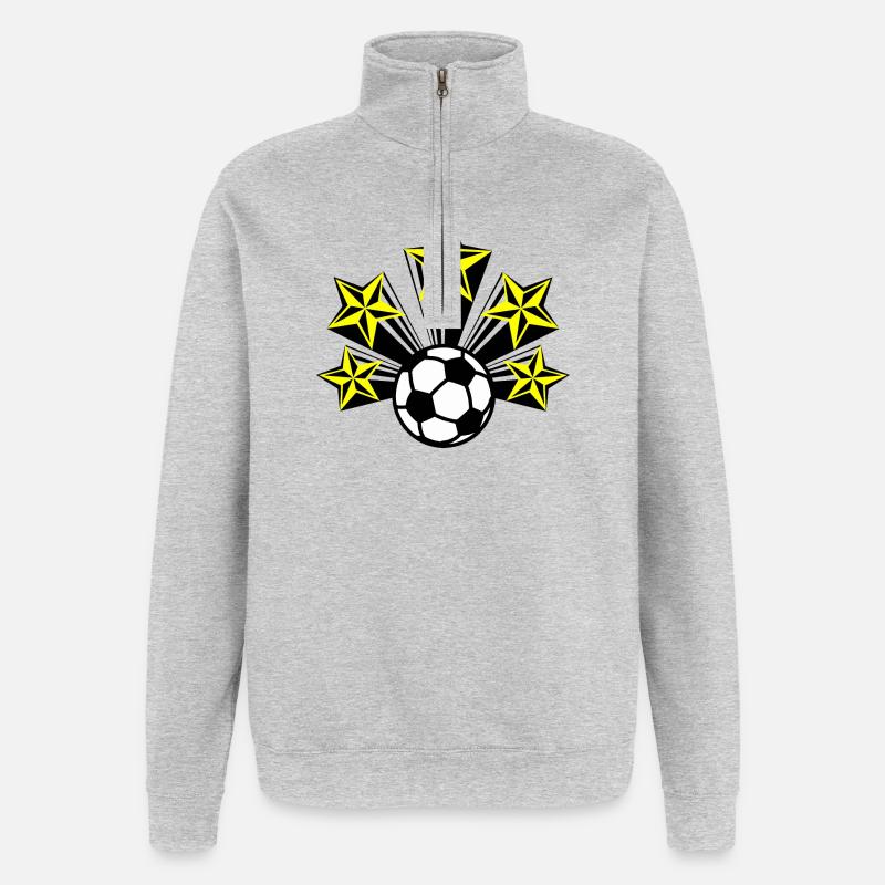 Fußball mit Stars - Quarter-Zip-Sweatshirt - Grau meliert