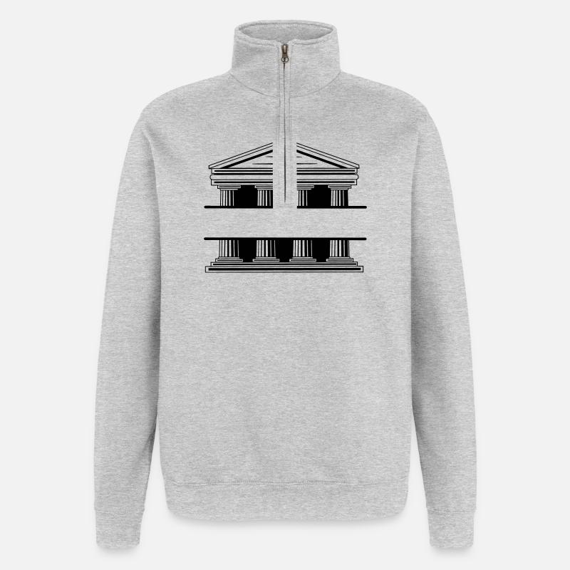 Monogramme du palais de justice - Sweat à zip 1/4 - gris chiné