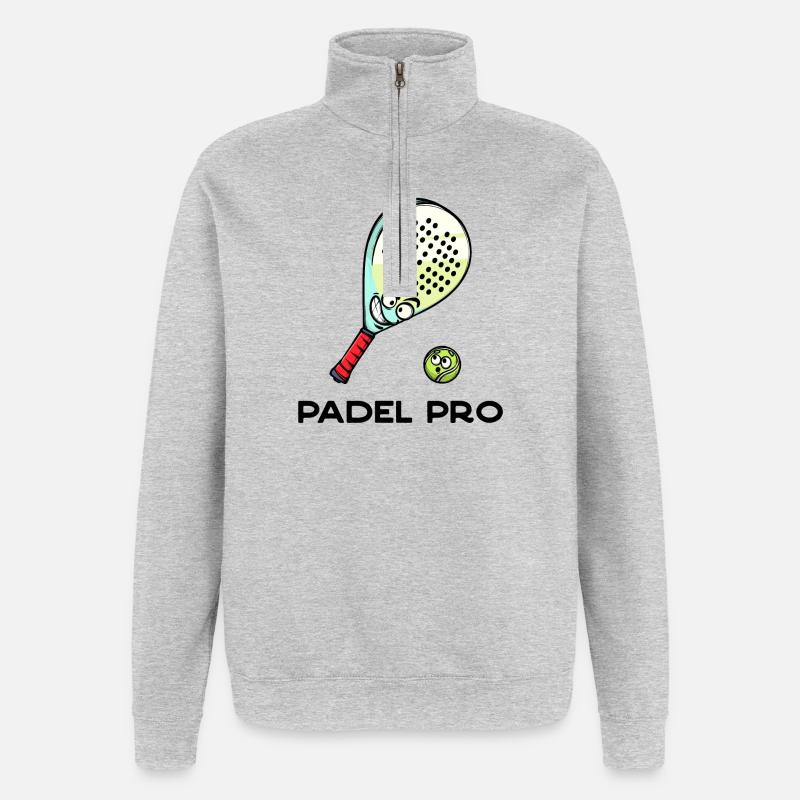 Rückschlag Statement Schläger Ball Statement Padel - Quarter-Zip-Sweatshirt - Grau meliert