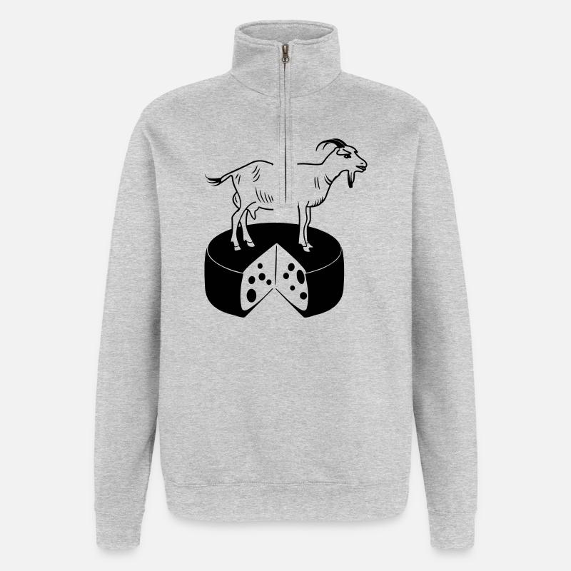 Chèvre sur fromage - Sweat à zip 1/4 - gris chiné