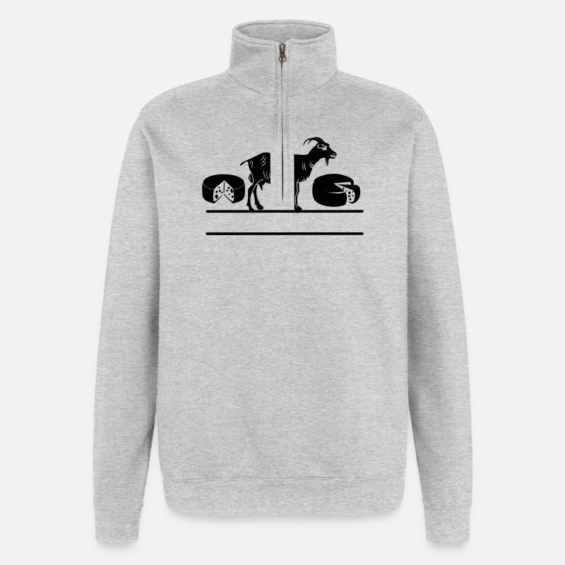 Bannière de bougies de chèvre - Sweat à zip 1/4 - gris chiné