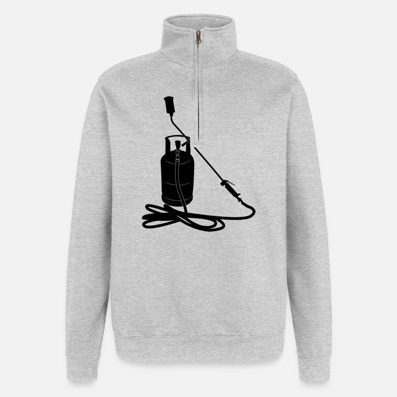 Gas burner shadow image - Quarter-Zip Sweatshirt - heather grey