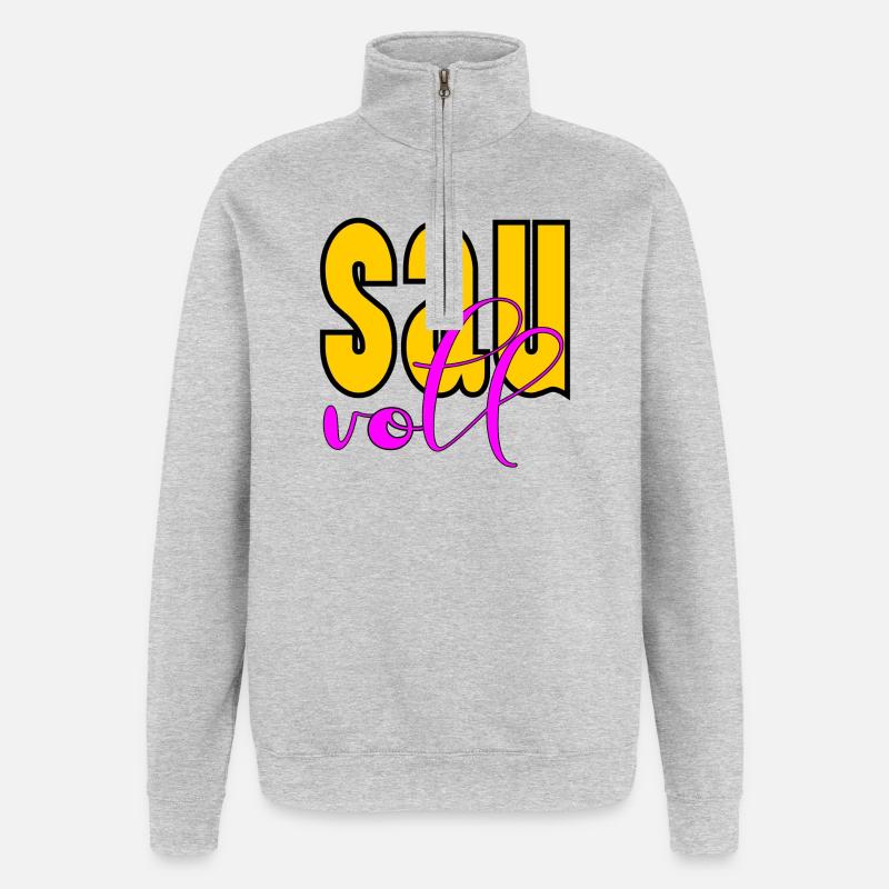 SPRUCH SAUVOLL - Quarter-Zip-Sweatshirt - Grau meliert