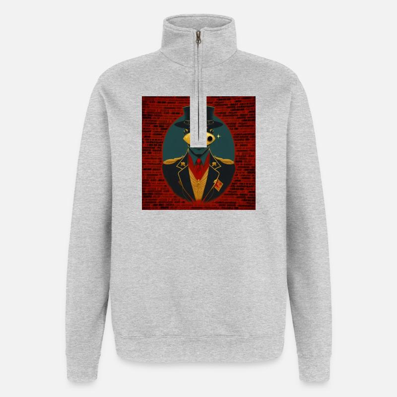 Conspiracy 02 - Sweat à zip 1/4 - gris chiné