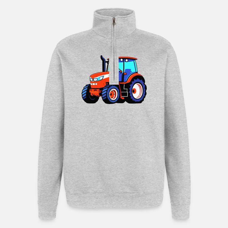 Traktor - Quarter-Zip-Sweatshirt - Grau meliert