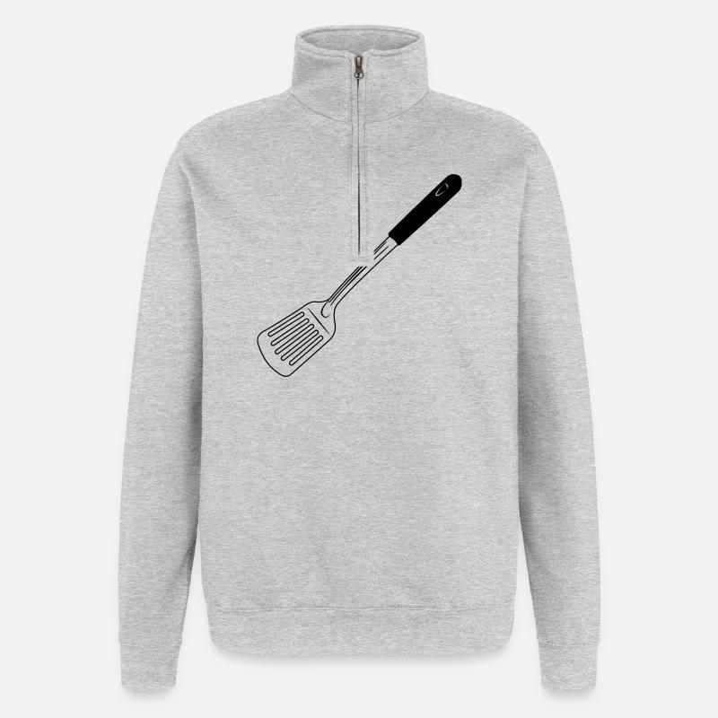 Küchenutensilien Backschaufel - Quarter-Zip-Sweatshirt - Grau meliert
