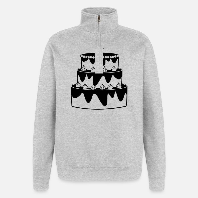 Birthday cake shadow image - Quarter-Zip Sweatshirt - heather grey