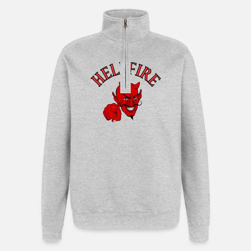 Devil, Satan, Devil, Hellfire - Quarter-Zip Sweatshirt - heather grey