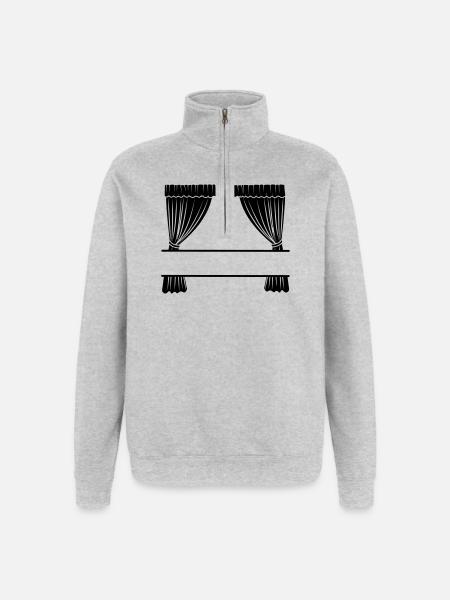 Curtains with recess - Quarter-Zip Sweatshirt - heather grey