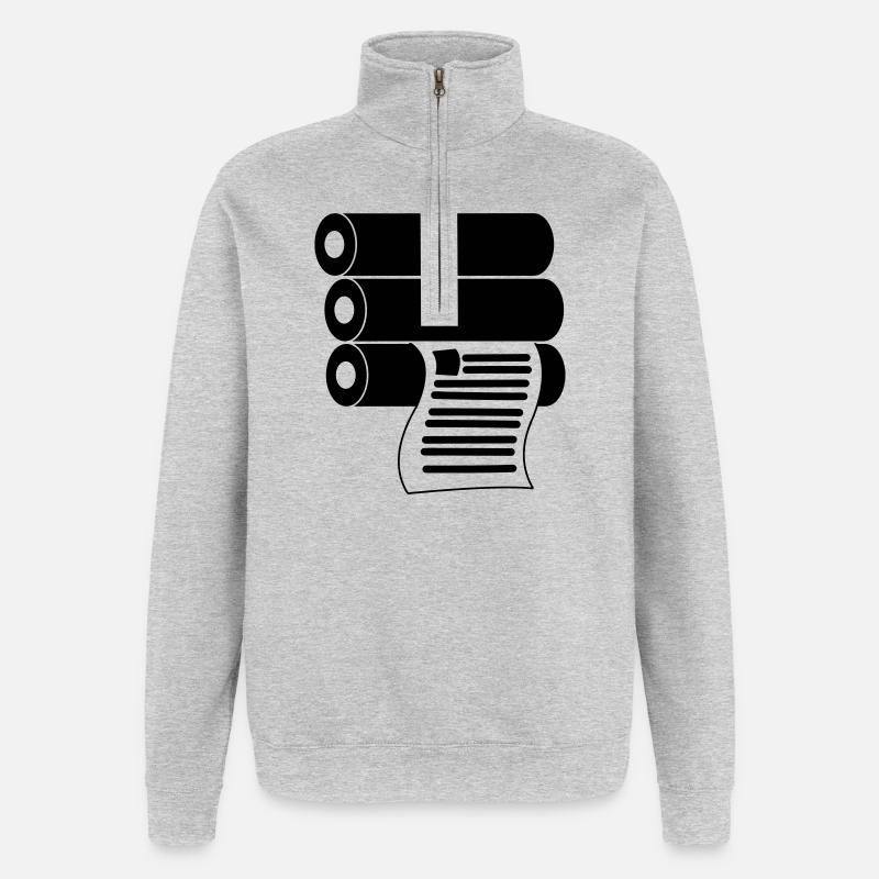 Impression du logo - Sweat à zip 1/4 - gris chiné