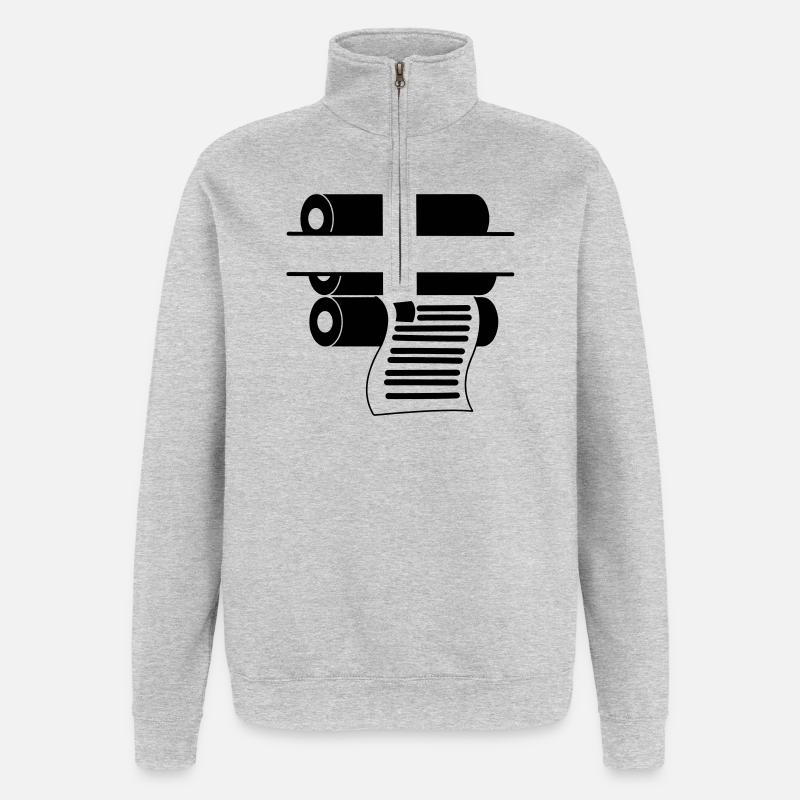 Impression du logo 2 - Sweat à zip 1/4 - gris chiné