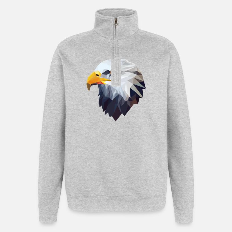 Stylized, geometric eagle - Quarter-Zip Sweatshirt - heather grey