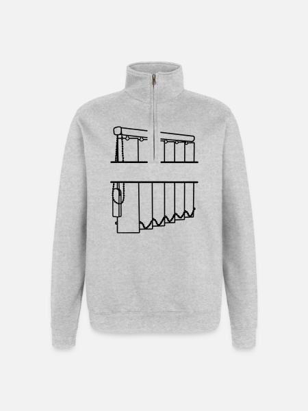 Slats transparent window coverings - Quarter-Zip Sweatshirt - heather grey