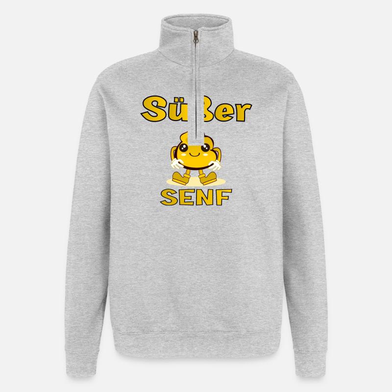GRILLSOßE - Süßer Senf - Quarter-Zip-Sweatshirt - Grau meliert