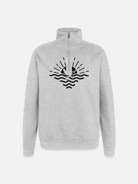 sunset pigeon - Quarter-Zip Sweatshirt - heather grey