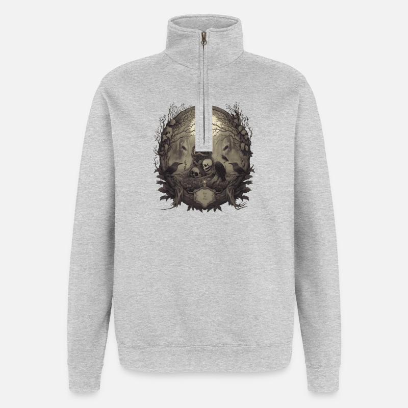 Gothique - Sweat à zip 1/4 - gris chiné