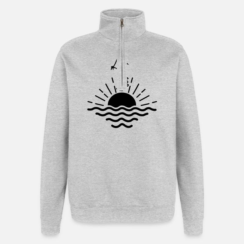 Sunset kite - Quarter-Zip Sweatshirt - heather grey