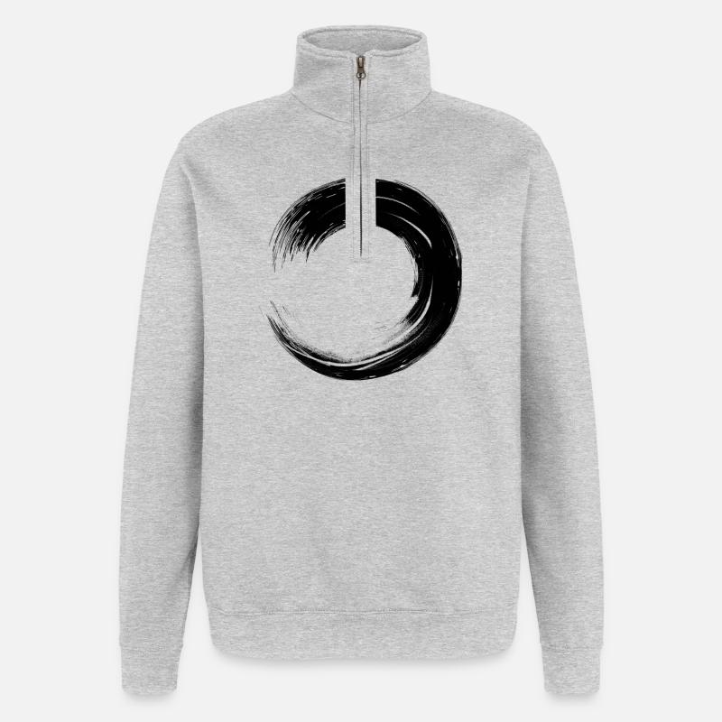 Circle Circles - Quarter-Zip Sweatshirt - heather grey